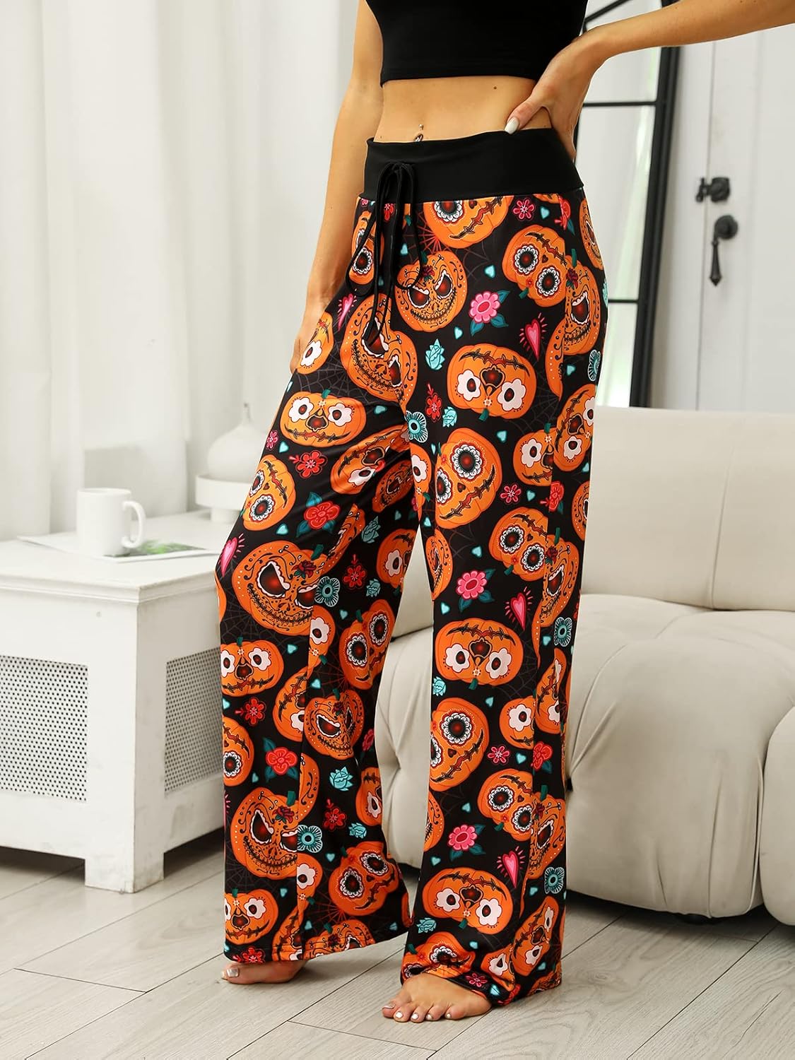 Women’s Halloween Pumpkin Pajama Pants