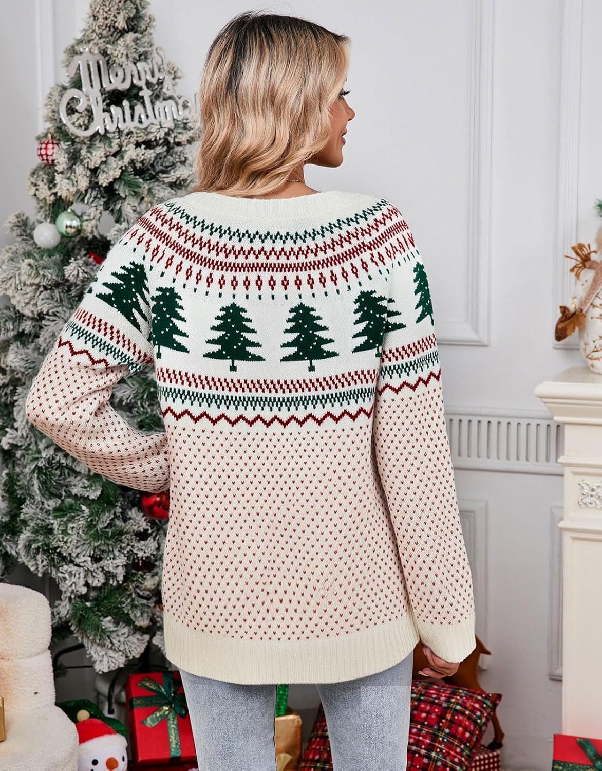 Stylish Halloween Skull Knit Sweater for Women