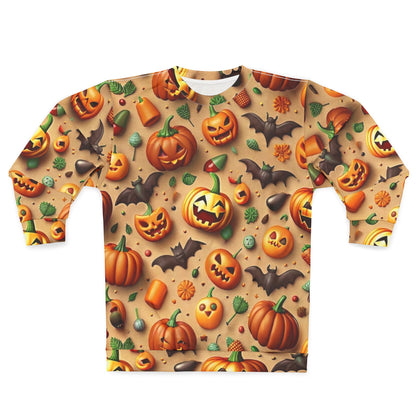 Halloween Pumpkin Sweatshirt | Unisex Cozy Fall Sweater for Spooky Season