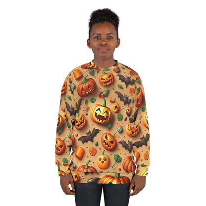 Halloween Pumpkin Sweatshirt | Unisex Cozy Fall Sweater for Spooky Season