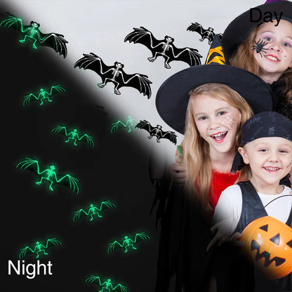 Glow-in-the-Dark Bat Stickers – Spooky 3D Wall Decor for Halloween!