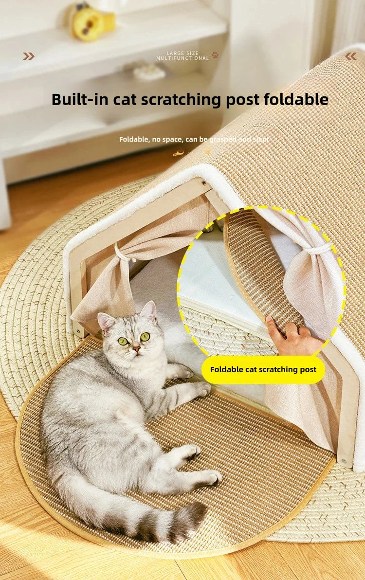 CozyClaw Foldable Sisal Cat House