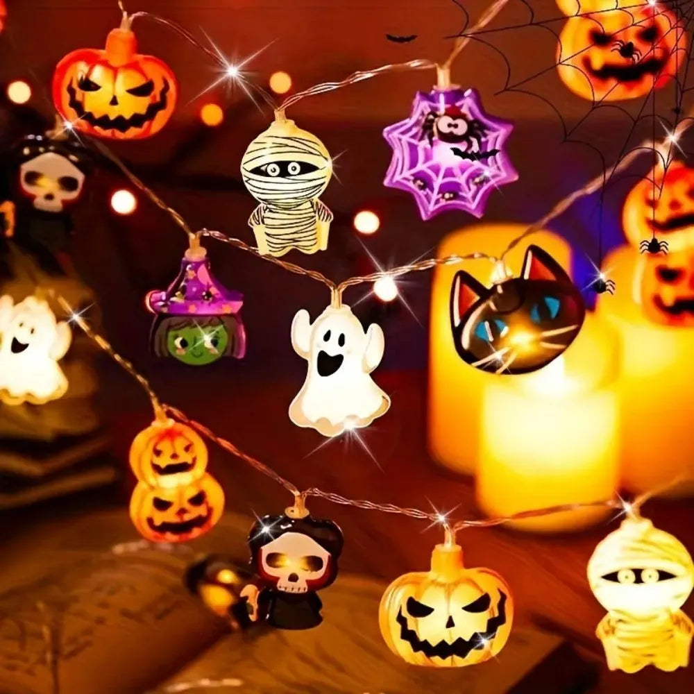 Spooky Halloween LED String Lights – Must-Have Pumpkin & Ghost Decor for 2025 Halloween 🎃✨