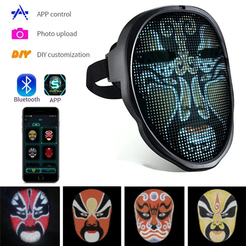 Bluetooth APP Controlled LED Face Masks